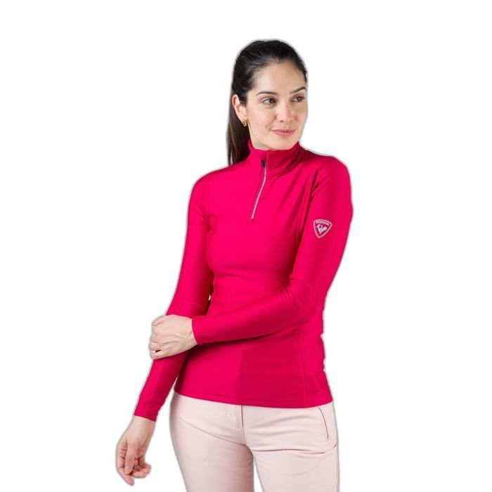 Sous pull classique 1 2 zip femme Rossignol Rouge cerise Ski Femme Manches longues Rouge cerise Cdiscount Sport