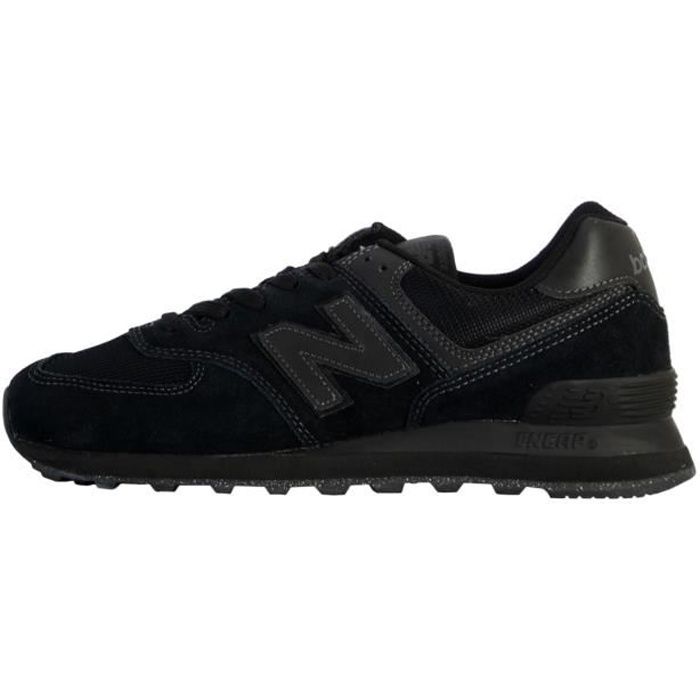 Basket New Balance 574 Homme Noir - Cuir - Lacets plats - Confort exceptionnel