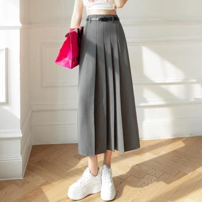 Jupe plissée grise femme clearance