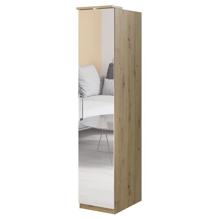 Armoire 1 porte avec miroir pour dressing collection MODULO coloris