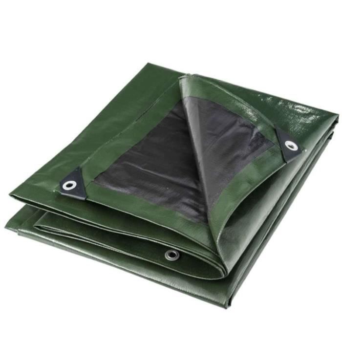 Bâche - WERKA PRO - 8 x 12 m - Vert et noir - Imputrescible et anti-UV