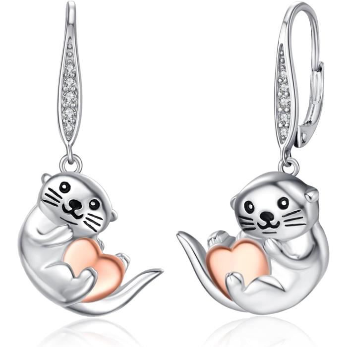 Boucles D'oreilles Argent Sterling 925 Avec Pierre De Lune - Neuf Sans Boîte