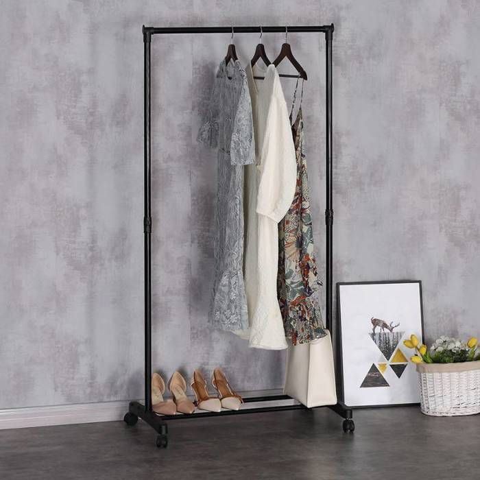 Portant vetements et chaussures noir en acier Cdiscount Maison