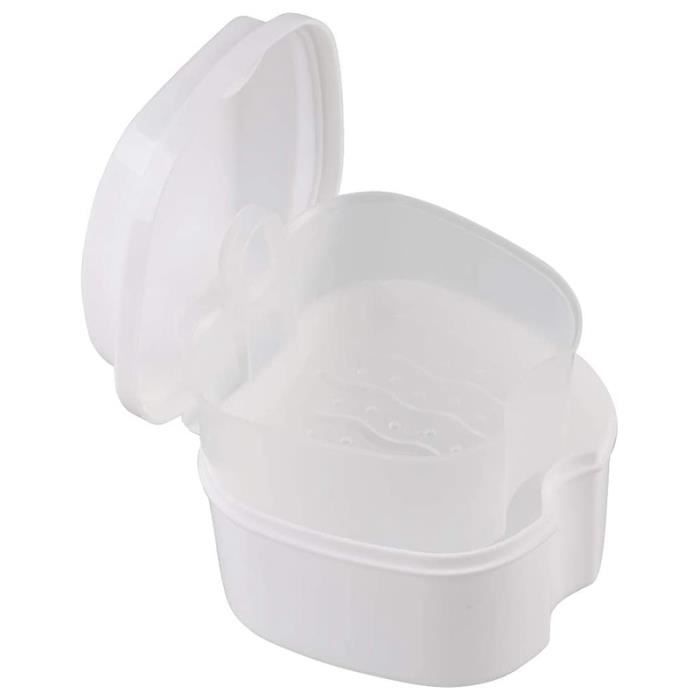 Boîte De Trempage Pour Dentier - Avec Miroir, Brosse Et Accessoires - Dimensions 9.2x7.1x9.6 Cm - ABS/PP