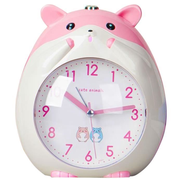 Atlanta 2126/1 Réveil Enfant Sans Tic-Tac – Lumière, Snooze, Cadran D’Apprentissage – Rose, 8 Cm