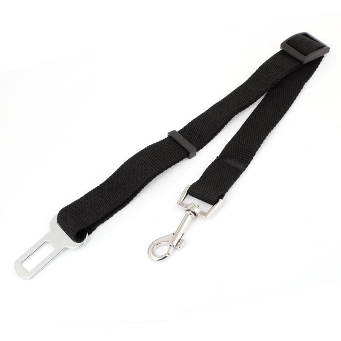 Ceinture de sécurité pour chien - sourcingmap - Noir - Largeur 2.5 cm - Ajustement 55-65 cm - Laisse 80 cm
