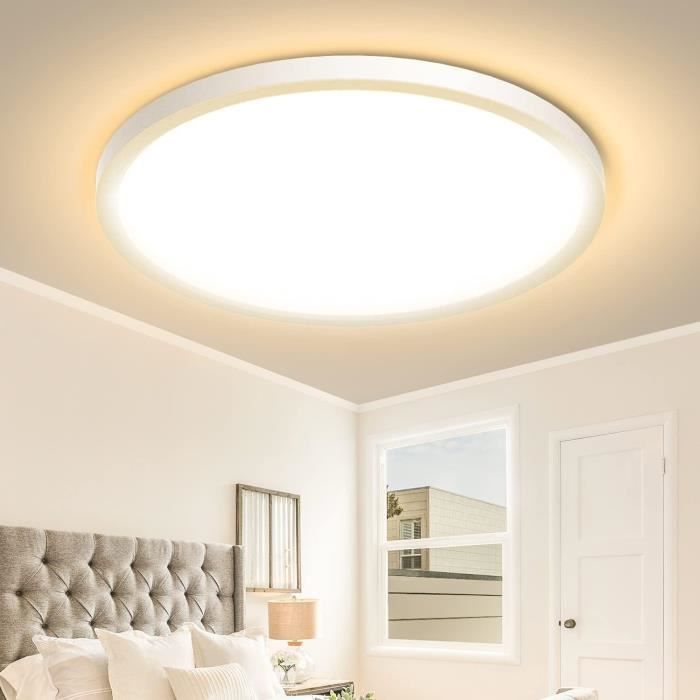 zemty Led-plafondlamp, plat, 24 W, 29,5 cm, 3000 K/4000 K/6500 K, vierkant, 3 kleuren, ultradunne lampen, plafondlampen, IP44 waterdicht, moderne lamp voor badkamer, slaapkamer, keuken, hal