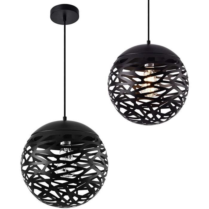 Abat-jour Métallique Creux Vintage Noir Et Or Cocoarm – Design Ajouré, Double Usage E27/E14 – Pour Lampe Bureau Ou Plafond - 6