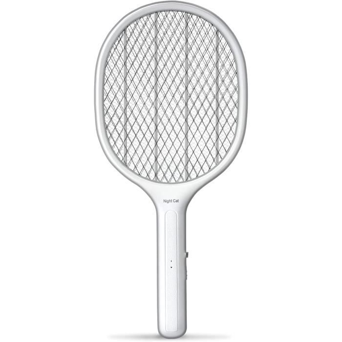 Raquette électrique Anti-mouches Mihauuke - Lampe LED Attractive, Sécurité 4/5 Couches, Portable, Pour Maison/jardin