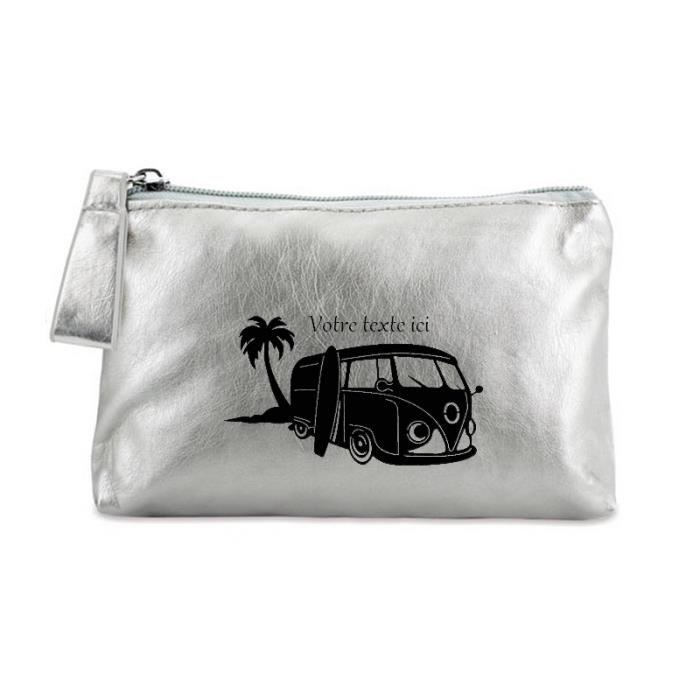 Trousse argent maquillage stylo pochette van hawai et surf