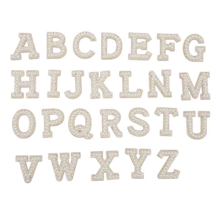 1 PCS E 2  Patchs de l'alphabet anglais pour vêtements,Appliques