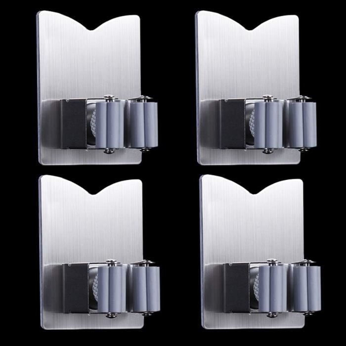 Lot De 4 Supports Magnétiques Pour Balai - Fixation Murale Sans Perçage, Rangement Outils Nettoyage, Cuisine, Atelier