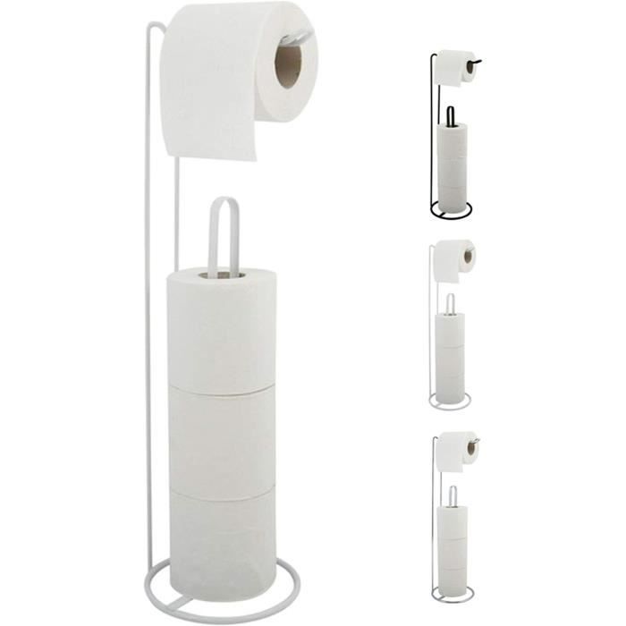 COSTWAY Support pour 5 Rouleaux Papier Toilette, Armoire Porte-Papier sur Pied, Colonne de Rangement WC Gain de Place pour Salle de Bain, Blanc, 16 x 17 x 69 cm