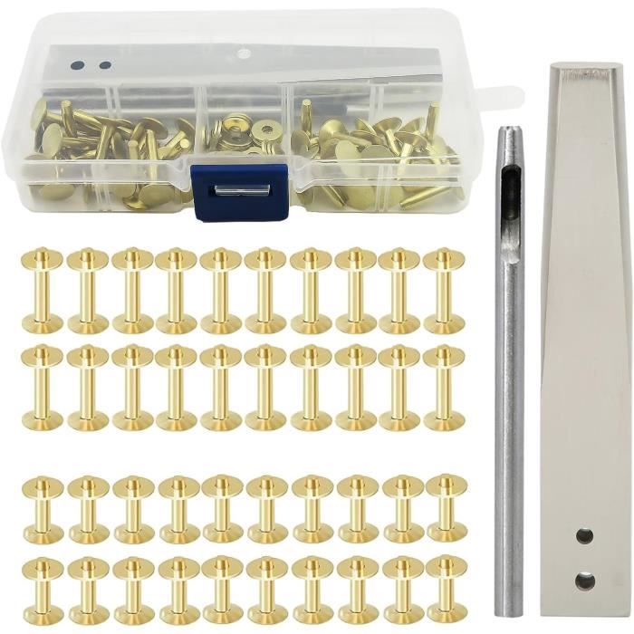 Poinçon Pour Ceintures Cuir Set De 6 Poinçons à Cuir Réglables - Outil De Reliure, Perçage Pour Ceintures, Artisanat Cuir Et Papier