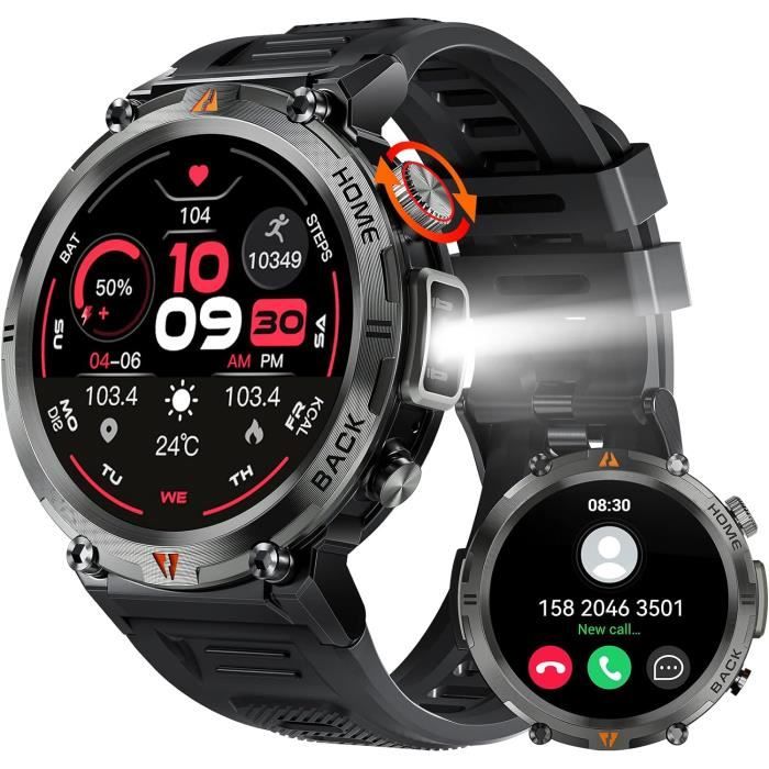 Montre Connectée Homme 2025 – Appels Bluetooth, Batterie 960 MAh, Boussole, Lampe Torche – 100+ Modes Sport, Suivi Santé – Android/iOS - 14