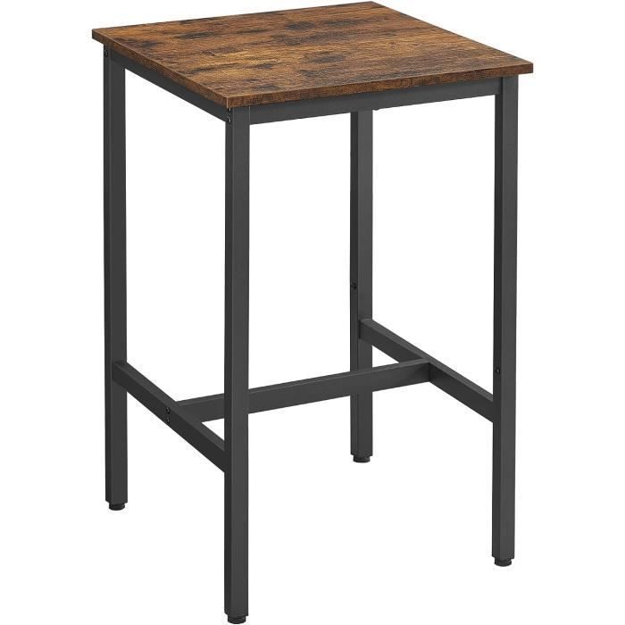 VASAGLE Table à manger de 4 personnes industriel, SANS TABOURET, 120 x 75 x  75 cm, Métallique Robuste, Rustique - Cdiscount Maison