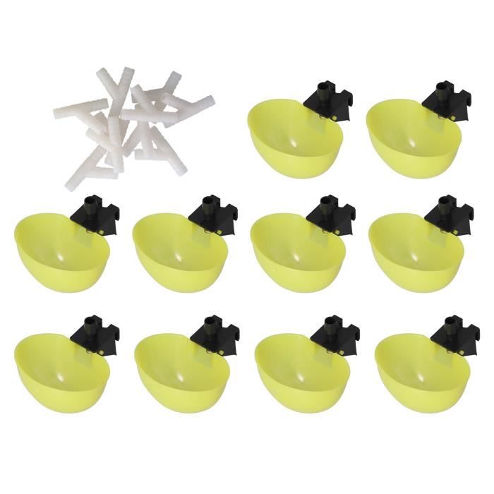 Lot De 5 Verres Abreuvoirs Automatiques Poules - Plastique ABS Rouge