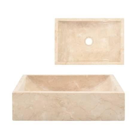 Lavabo - VIDAXL - Marbre Crème - 45 x 30 cm - Rectangulaire - Intérieur