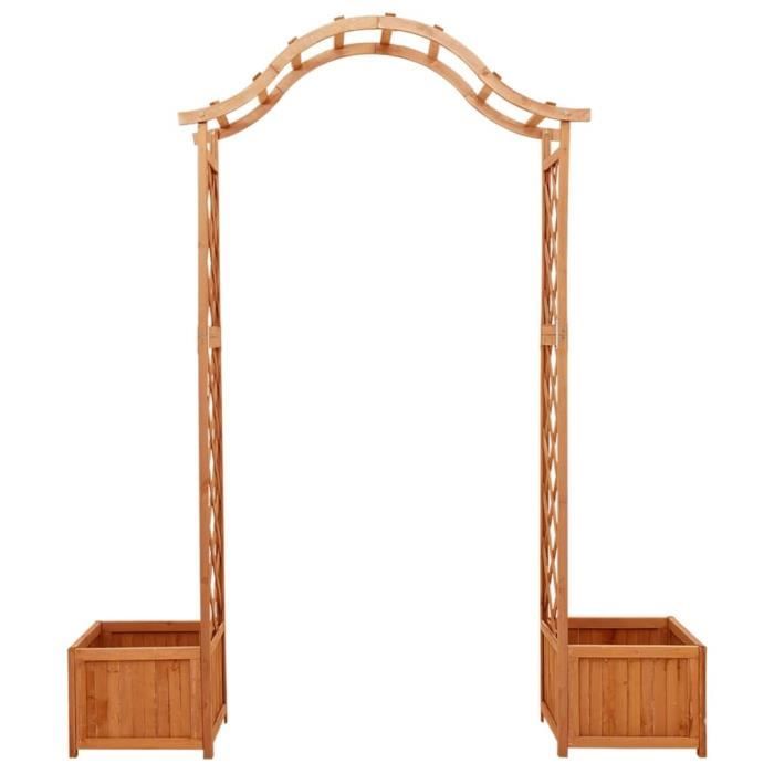 Pergola de jardin avec jardinière en bois de sapin massif - VIDAXL - Autoportante - Marron