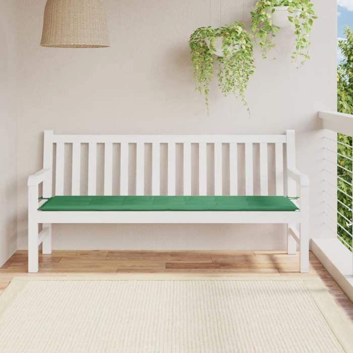 vidaXL Coussin de banc de jardin vert 180x50x3 cm tissu oxford 43208