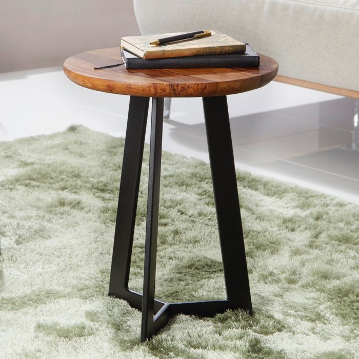 WOHNLING appoint Sheesham Wood Metal Metal Tabouret WOHNLING WOHNLING appoint Sheesham Wood Metal Metal Tabouret WOHNLING