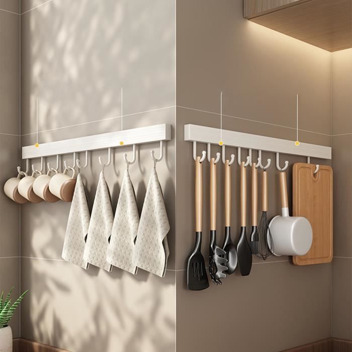 Porte-couteaux Mural Sans Perçage - Support De Séchage Acier/PP, Dimensions ~19x25x7 Cm, Pour Petites Cuisines Et économie D'espace