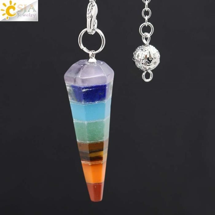 CSJA – Pendentif des 7 chakras en forme de pyramide, breloque, pendule ...