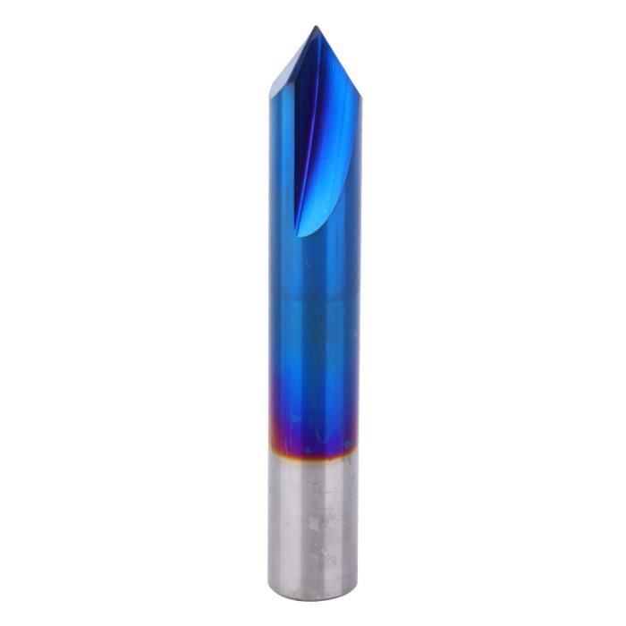 Fraise à Chanfreiner 90° - Carbure Tungstène - Revêtement Nano Bleu - 2 Tailles Au Choix