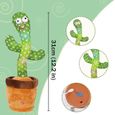 Jouet en Peluche Cactus Qui Danse - KAWAII - Mixte - Vert et marron - 3 ans et plus-1