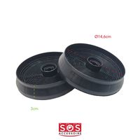 SOS Accessoire ACM14 – Set 2 Filtri Carbone 145x30mm Per Cappe Ariston, Hotpoint, Candy, Indesit, Beko