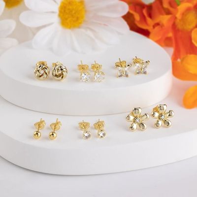 Boucles D'oreilles Créoles Superposées - Or 14 Carats, Argent Massif, Diamants Et Perles, Neuf Avec étiquettes
