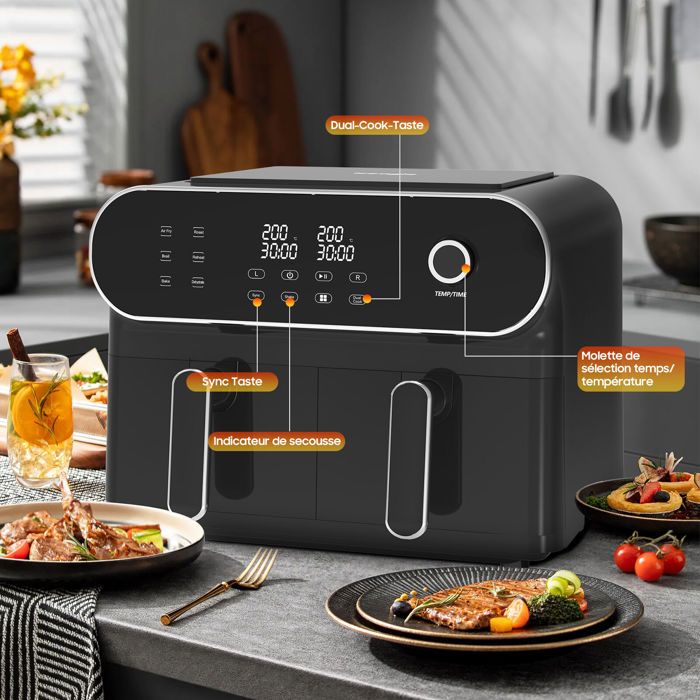 Friteuse Sans Huile Iceagle 6.5L 1700W - 8 Programmes Automatiques, Ecran Tactile | Cuisine Saine Et Facile