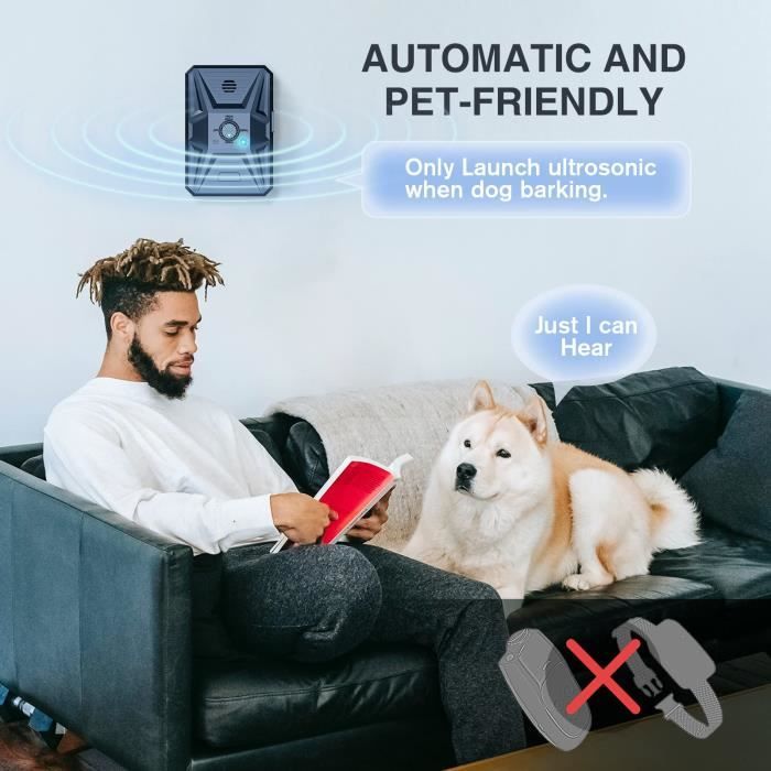 Anti-aboiement Ultrason Pour Chien Avec 3 Haut-parleurs - Recharge Solaire Et USB, écran LCD | 3 Modes Réglables, Portée 15m