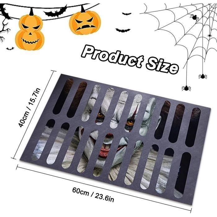 Paillasson Halloween Squelette Effrayant 60 X 40 Cm | Tapis D'Entrée Antidérapant En Polyester | Décoration D'Halloween Horreur