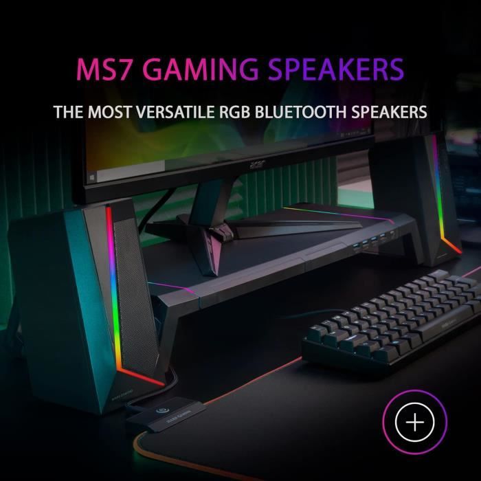 Mars Gaming MS7, Haut-Parleurs RGB, Bluethooth 5.0 + Jack 3.5, DSP ...