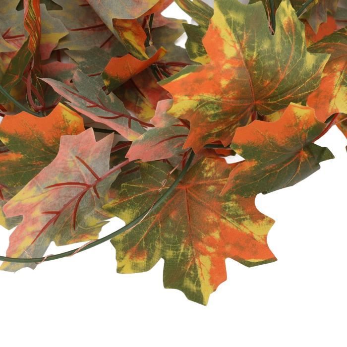 Guirlande Lumineuse D'automne Moocii - 40FT (80 LED) Avec Feuilles D'érable Et Citrouilles, Batterie