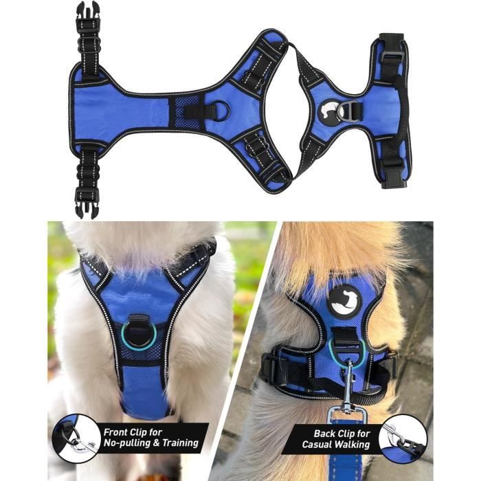 Ceinture De Sécurité Pour Chien En Voiture - Nylon Ajustable - Pour Harnais - Anti-choc - 3