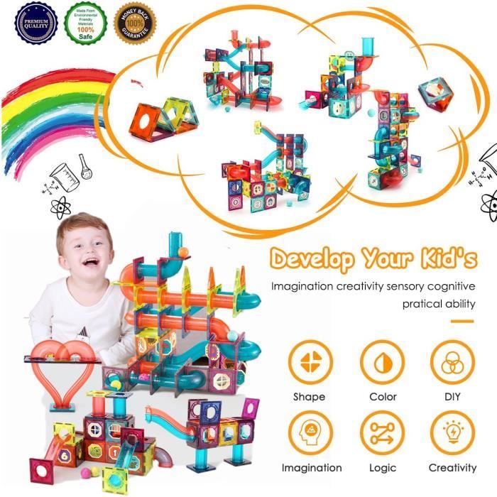 10 pièces en sac-Blocs de construction Montessori en bois pour enfants