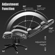 Fauteuil Gamer Chaise Gaming Ergonomique - avec appui-tête et oreiller lombaires - Inclinable 90 °-135 ° - Noir et blanc-2