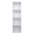 Bibliothèque à 4 niveaux - Étagère de rangement pour Livres - Meuble Rangement - style moderne - Blanc -Meerveil-2