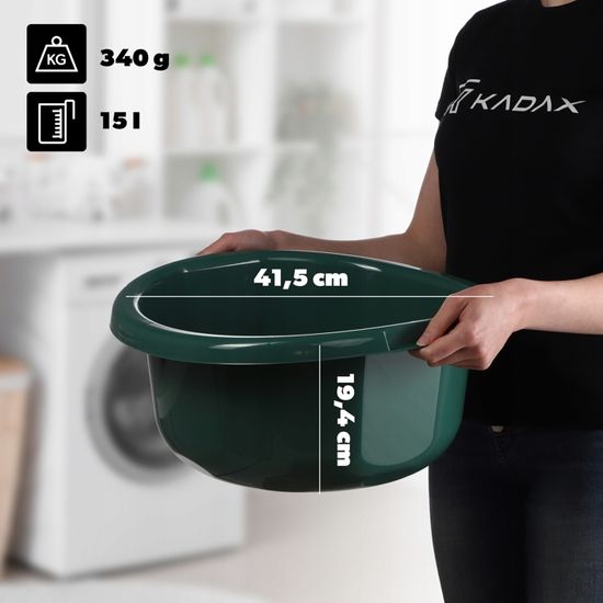 Bassine Plastique KADAX 15L Crème - Pour Lavage Main, Vaisselle Ou Jardinage
