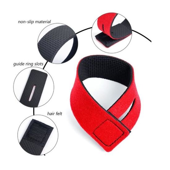 Lot De 6 Bandes élastiques Pour Cannes à Pêche – Antidérapantes, 22 X 2,5 Cm, Avec Capuchon De Protection, Noir/bleu/rouge
