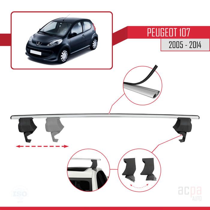 Barres De Toit Compatibles Peugeot 106 (1992-2004) - Porte-bagages Amovible 75kg - Aluminium
