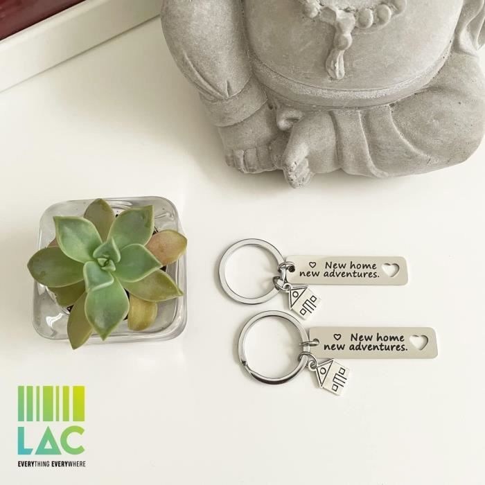 Porte-clés Maison Du Bonheur - Acier Inox, Cadeau Crémaillère Original