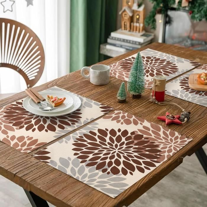 Set De Table Lavable LIFEWEAR Lot De 8 - Rectangulaire 45x30cm Antidérapant Résistant à La Chaleur
