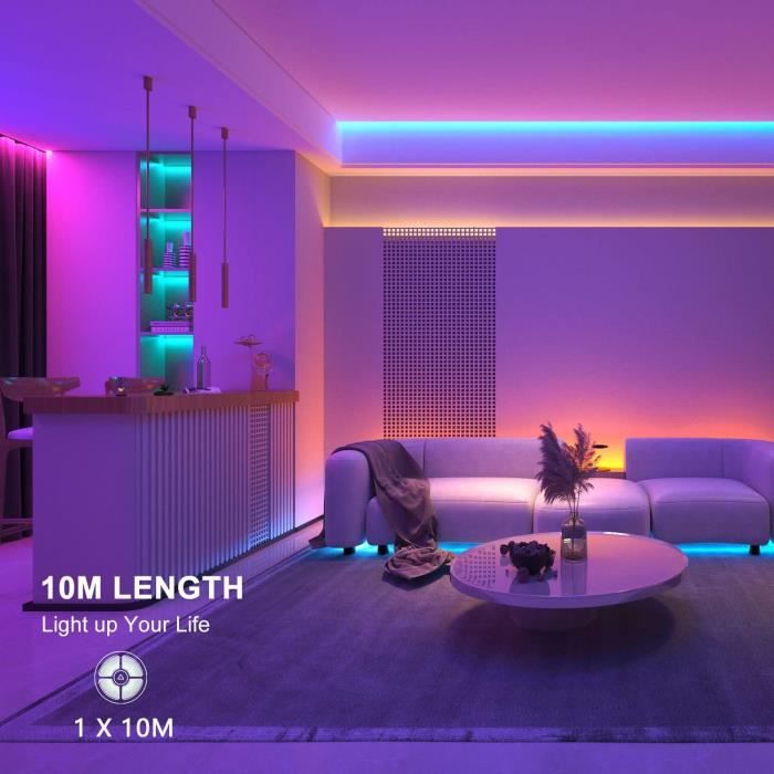 Ruban Led 10M, Bluetooth Bande Led Multicolore Led Chambre