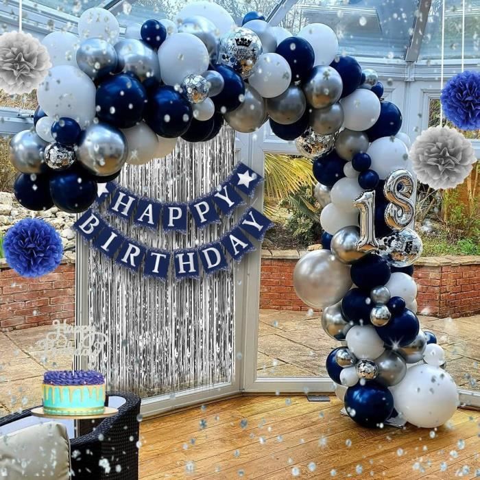 10pcs Ballons Confettis Bleu et Argent pour Anniversaire ou Mariage  Décoratif, Ballon de Latex de 12 Pouces, 5 Bl - Cdiscount Maison