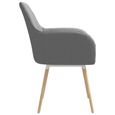 #86462 2 x Chaises de salle à manger avec accoudoirs Professionnel - Chaise de cuisine Chaise Scandinave - Gris clair Tissu Parfait-3