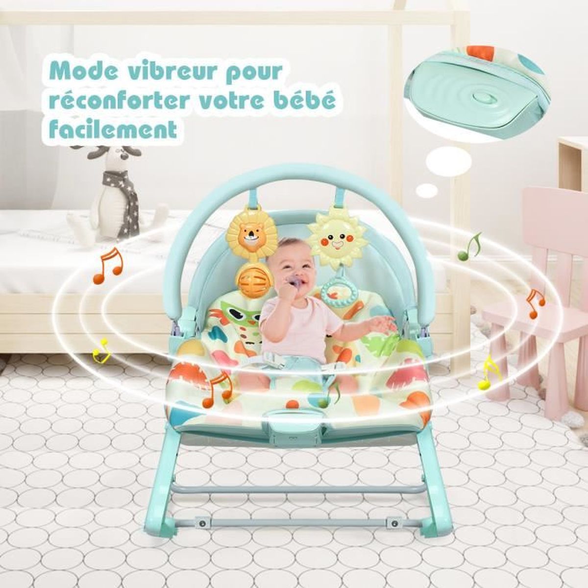 Costway Transat Pour Bebe 2 En 1 Avec Canopy 0 36 Mois Jusqu A 18kg Balancelle Avec 2 Mode De Vibration Angle Ajustable A 3 Niveaux Cdiscount Puericulture Eveil Bebe