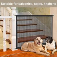 Barrière De Sécurité Rétractable Pour Bébé Et Chien, Barrière De Sécurité Extensible, Barrière De Sécurité Pour Chiens Et Chats Pour Escaliers, Couloirs, Intérieur Et Extérieur - Noir, 110 X 78 Cm